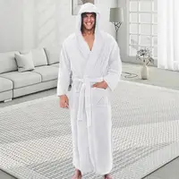 Peignoir à Capuche pour Homme, Vêtement de Nuit Doux et Moelleux, Long, à vaccage Rapide 5