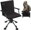 360 Degree Silent Swivel Blind Folding Chair, 4 Legs Adjustable Height Hunting Seats w/ Armrest, Portable Comfortable Stable 1