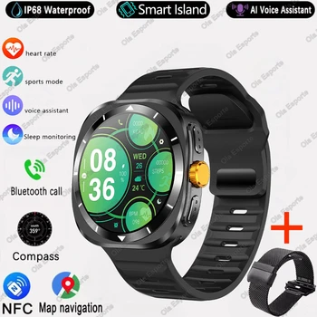 Korea Language For Samsung Galaxy Watch 7 Ultra GPS Compass NFC Smart Watch Outdoor Sport AMOLED BT Call  Galaxy7 Men Smartwatch 10