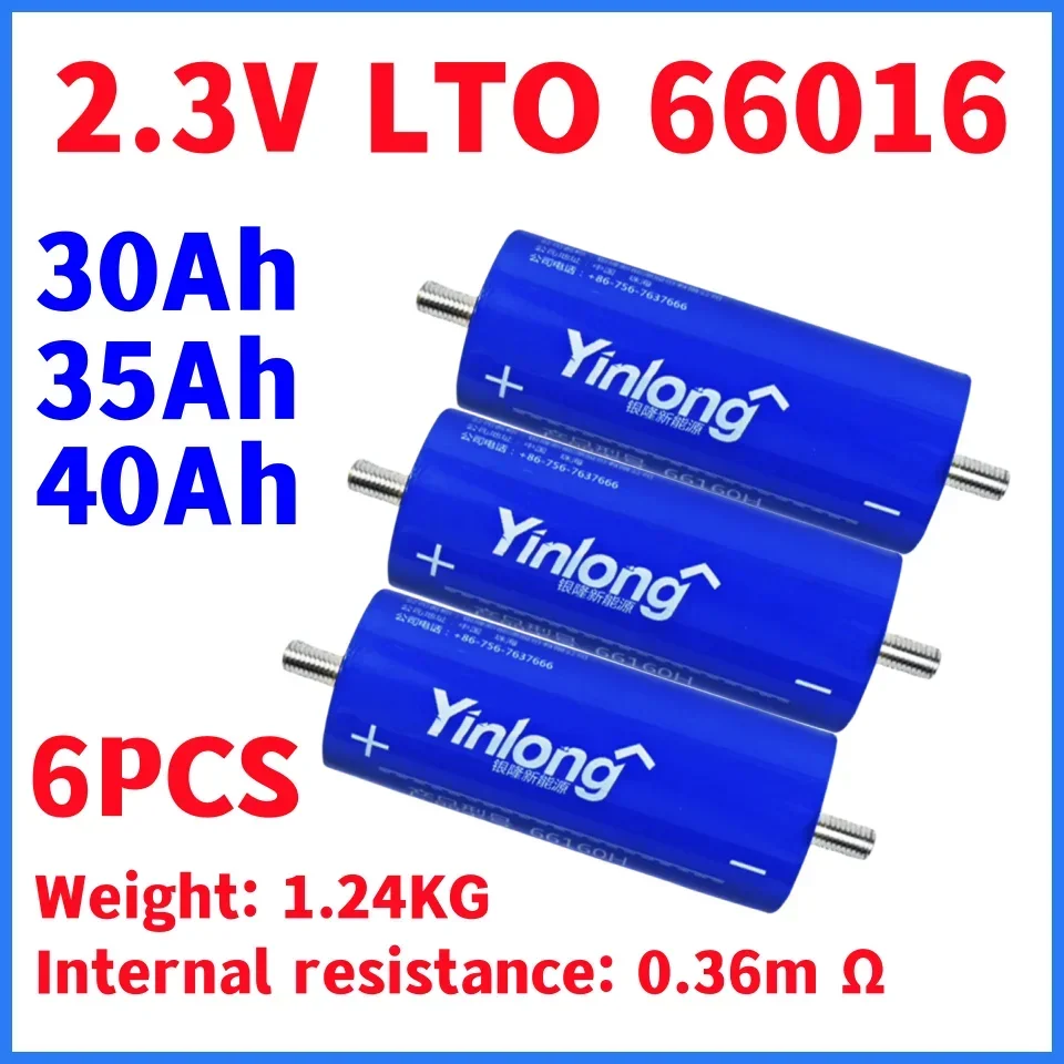 

Brand New 6pcs 40AH 35AH 30AH Lithium Titanate Battery LTO 66160 2.3V 10C Discharge Cells for EV Solar System Storage BatteryUPS