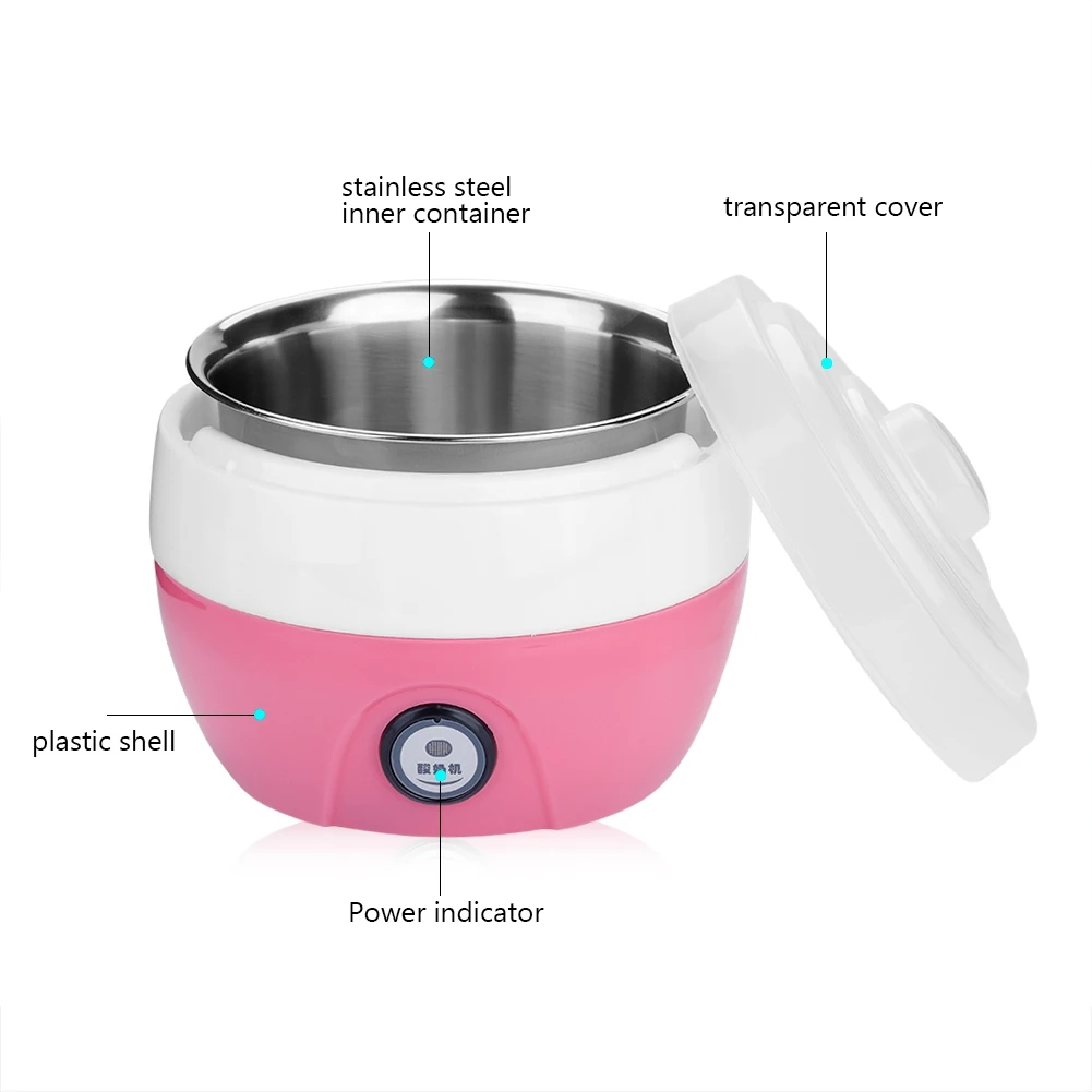 DIY Maker Household Automatic Electric Stainless Steel Inner Container Yogurt Machine Yogurt Maker Machine 1L for Kitchen Home 6