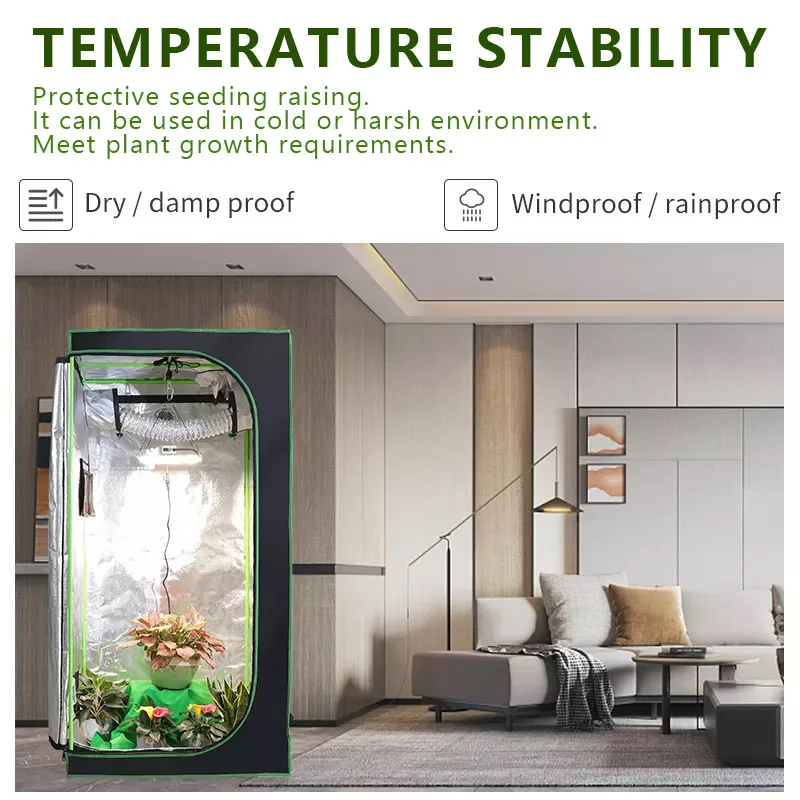 Plant Grow Tent, Complete Kit of Equipment for Plant, Hydroponic Cultivation, 120x120x200cm