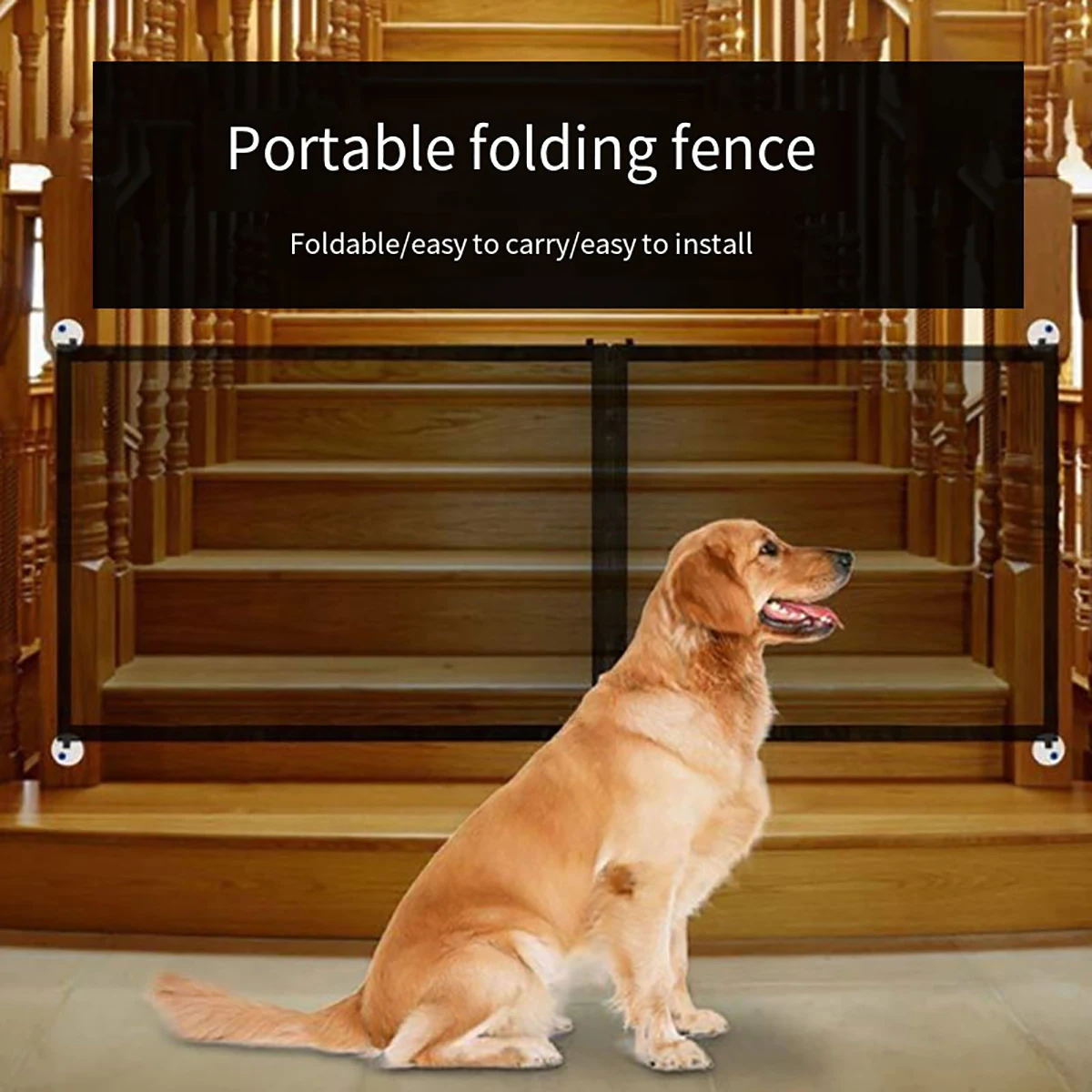 Children's fence Folding wire mesh fence home pet isolation balcony door child protection isolation net