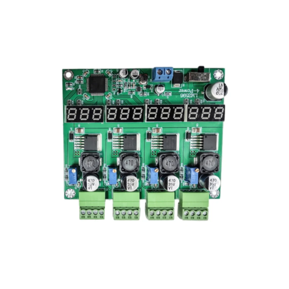 

LM2596 Multi-channel Switching Power Supply Four-way Digital Display Step-down Board DC-DC Adjustable Buck Power Supply Module