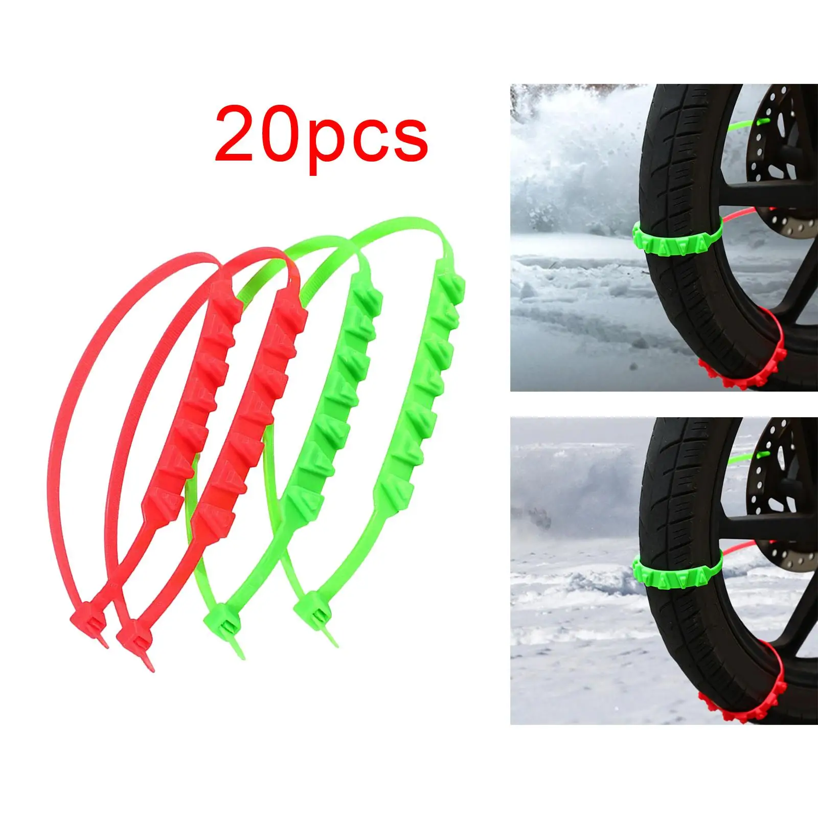 20x Motorcycles Tire Chains Tyre Cable Belt Anti Skid Anti Slip Wheel Snow