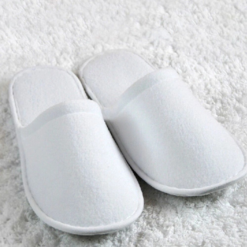 10/5 Pairs White Disposable Slippers Party Indoor Home Hotel Disposable Slides Comfortable