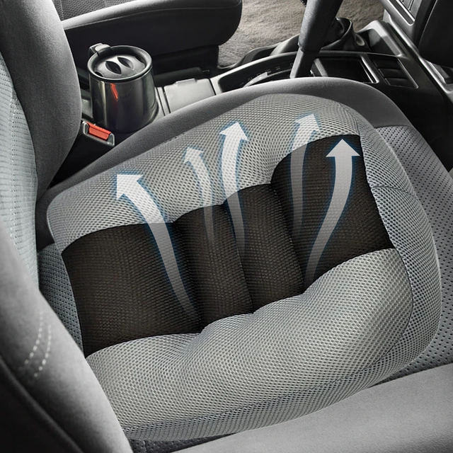 Coussin de siège portable respirant, coussin de chaise ventilé doux,  rehausseur de conducteur, polymères de siège, flux d'air, accessoires  d'intérieur de voiture - AliExpress
