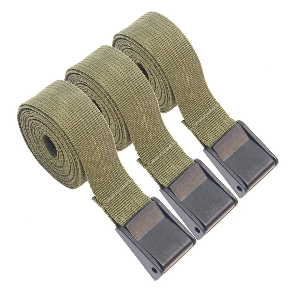3Pcs Green Press Buckle Straps Tie Down Straps Cargo Tie Camping Bag Fixing