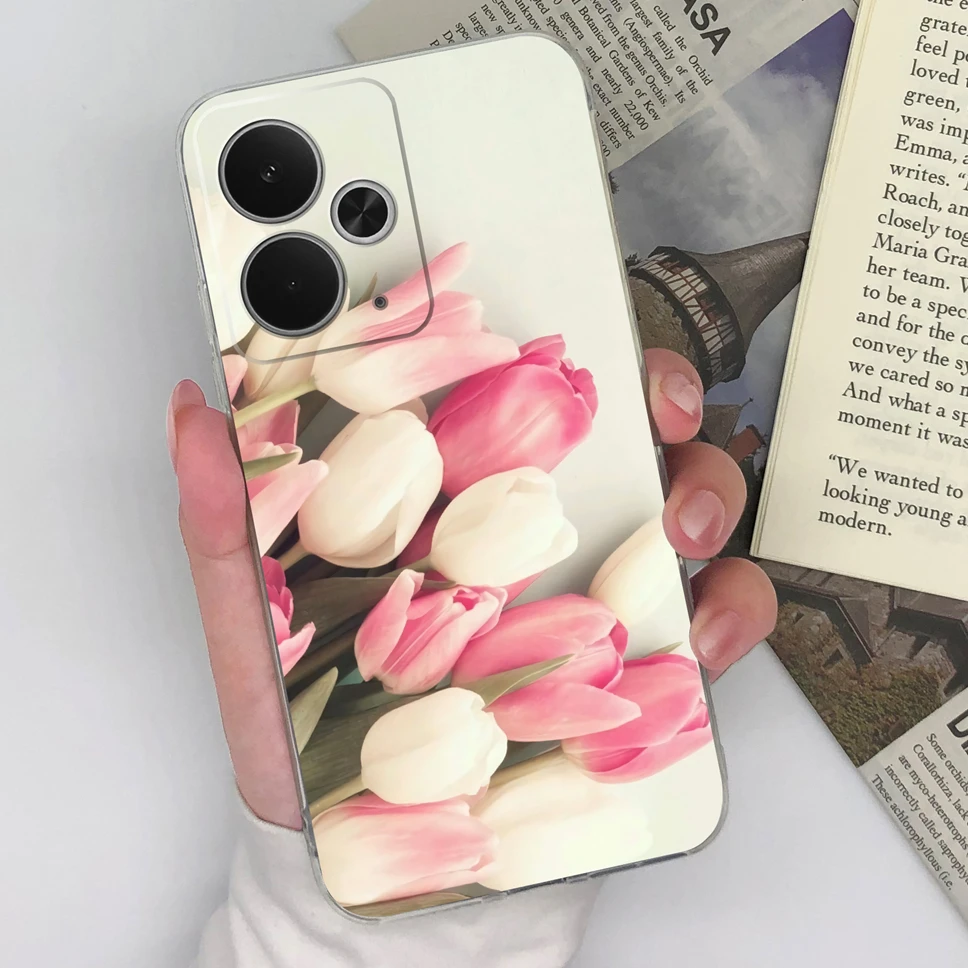 Chic Transparent TPU Silicone Phone Case with Lovely Design Patterns
