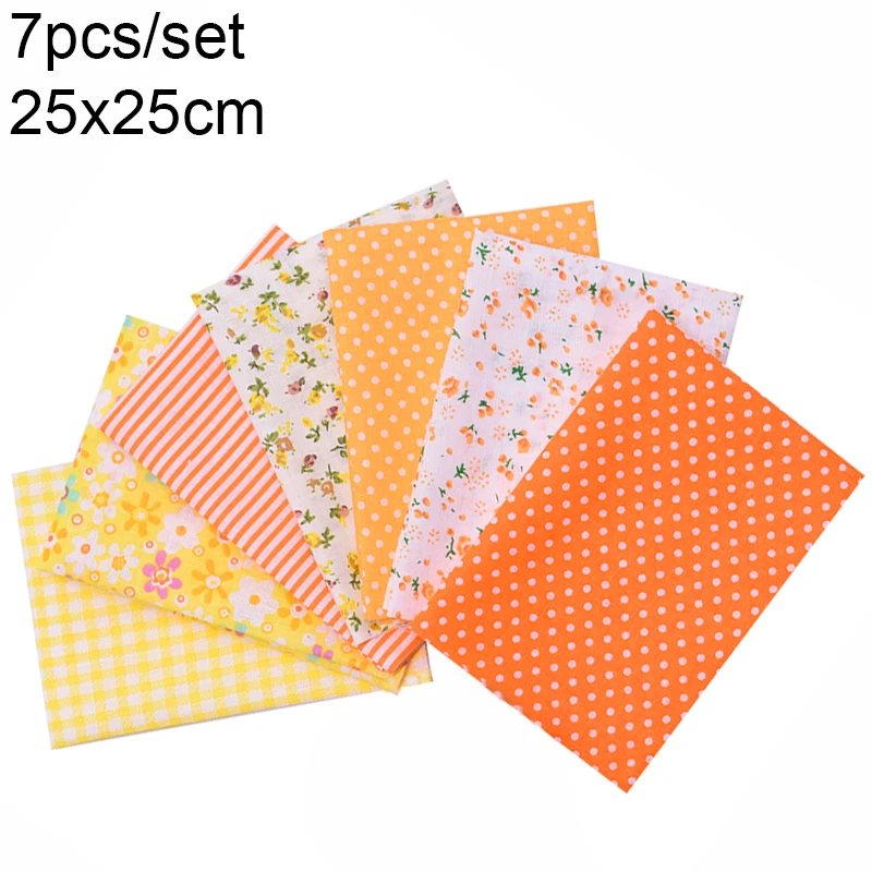 7pcs 25x25cm Orange