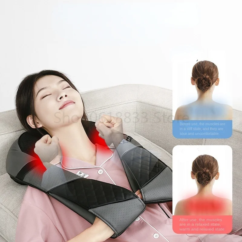 Electric Kneading Massage Constant Temperature  Shawl Shoulder Massager Car Home Hot Compress Shoulder And Neck Instrument electric heating shawl hot compress physiotherapy shoulder neck blanket guard 10 gears temperature control 50 84cm eu plug