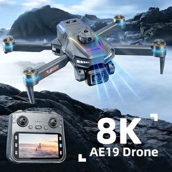 Drone AE19 con Doppia Fotocamera 4K HD, Motore Brushless, Evitamento Ostacoli a Infrarossi, Posizionamento a Flusso Ottico