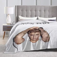 Warm Soft Blanket Travelling Justin Bieber Throw Blanket Canadian Singer Flannel Bedspread Couch Chair Novelty Sofa Bed Cover 1