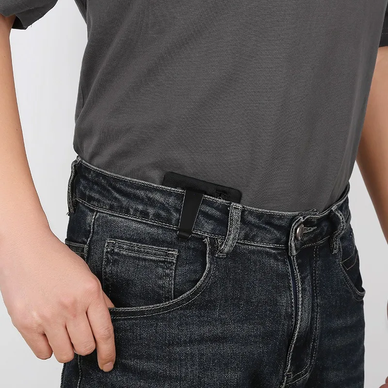 Mini Coin Purse Simple Fabric Pouch with Zipper & Belt Clip Non-braided RFID Blocking Money Bag Organizer for Cash and Coins