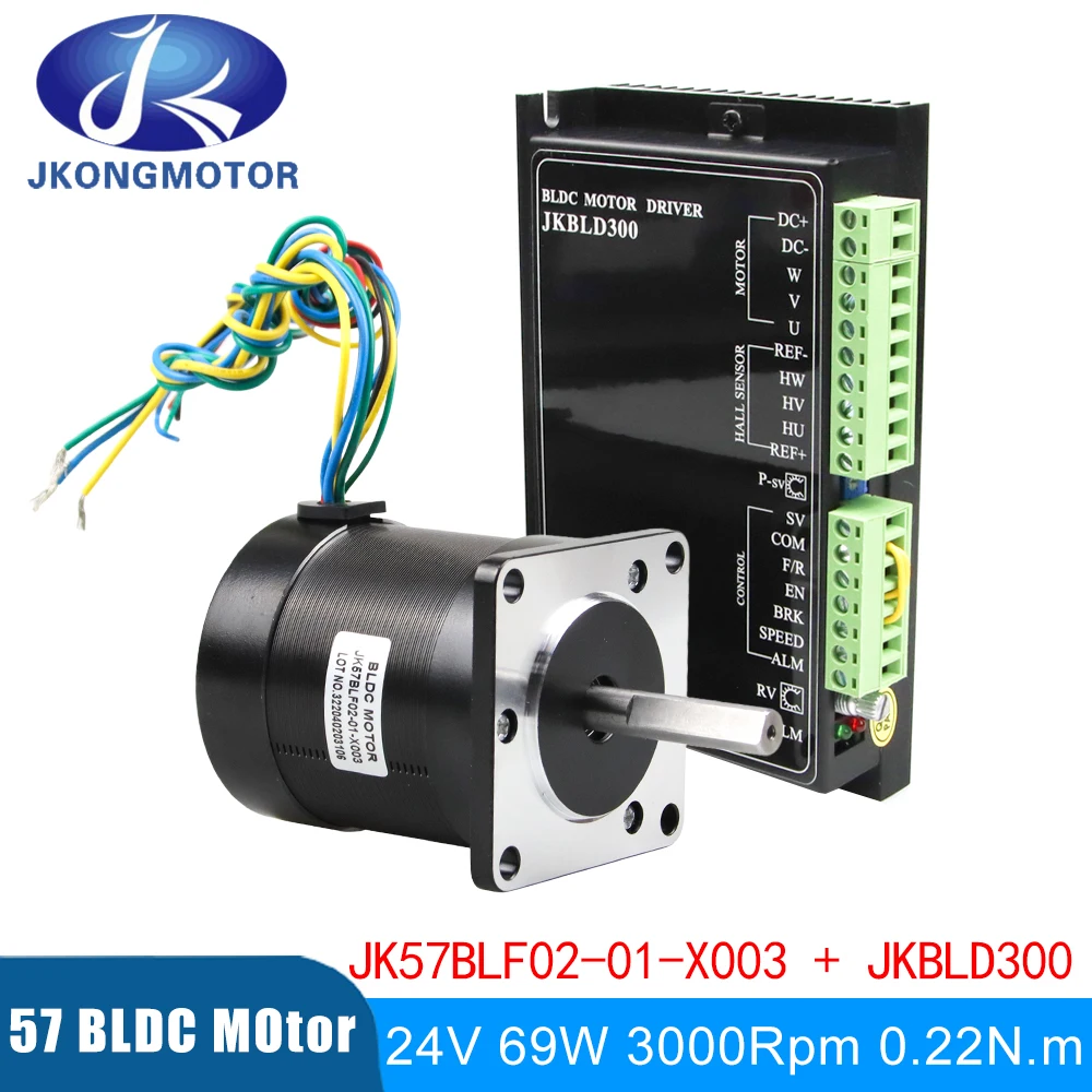 Jkongmotor-dc Motor sem Escova para Máquina de Berço Driver Bld120 Bld300 Jk57blf0201-x003 3000rpm 24v 69w 57 mm