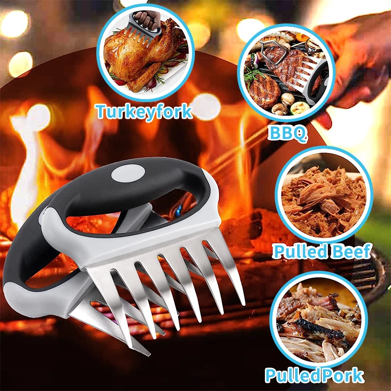 Griffes de viande d'ours pour le déchiquetage-griffes de barbecue en acier  inoxydable, arrachées de porc et de poulet, outil pour fumer en métal -  AliExpress