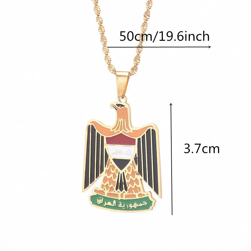Stainless Steel Republic Of Iraq Pendant Necklaces Jewelry Charms Iraqi Chain Necklace 2