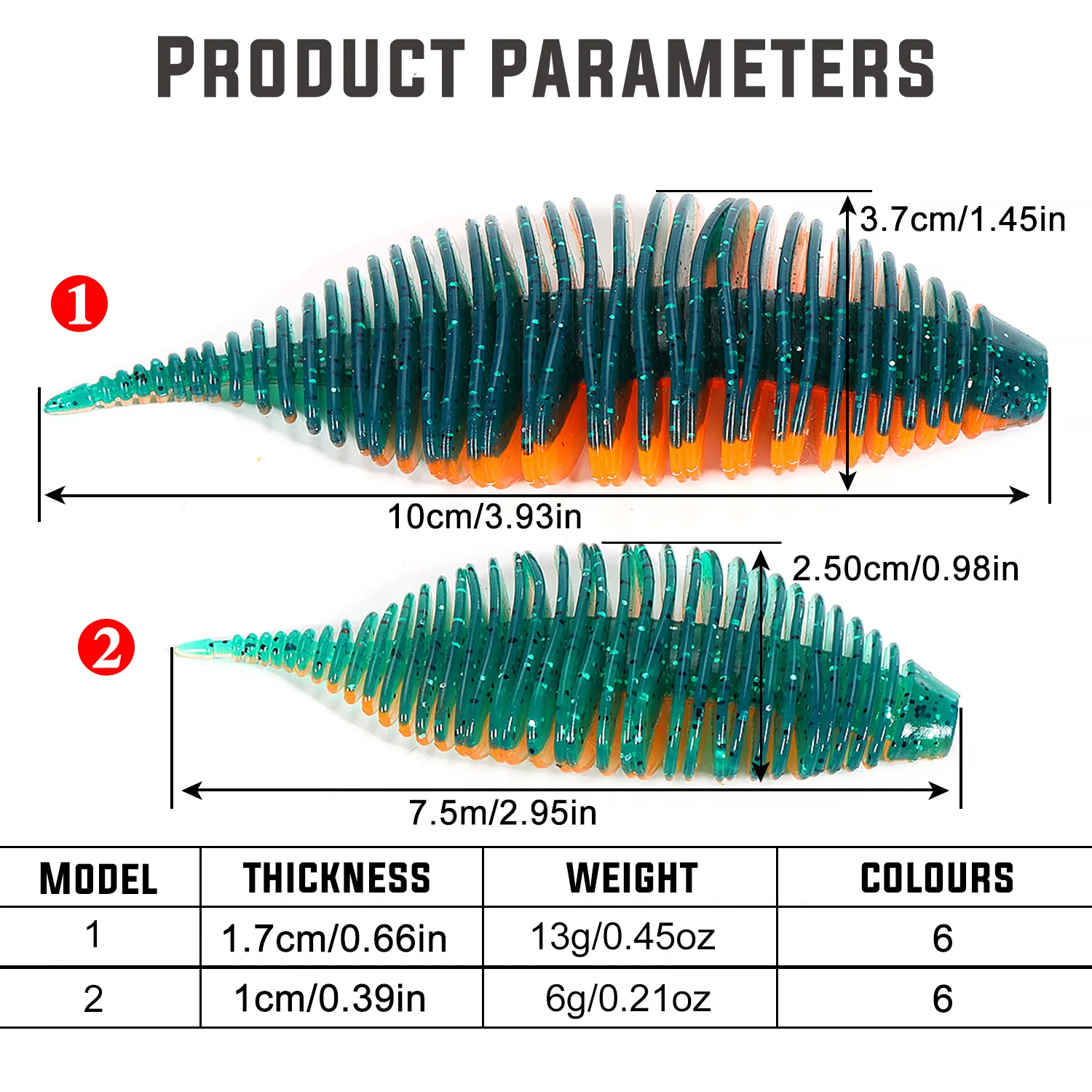 Sougayilang 5PCS 낚시 미끼 벨로우즈 아가미 웜 낚시 미끼 10cm/13g 7.5cm/6g 잉어베이스 파이크 낚시  Pesca에 대한 유충 부드러운 미끼 - AliExpress