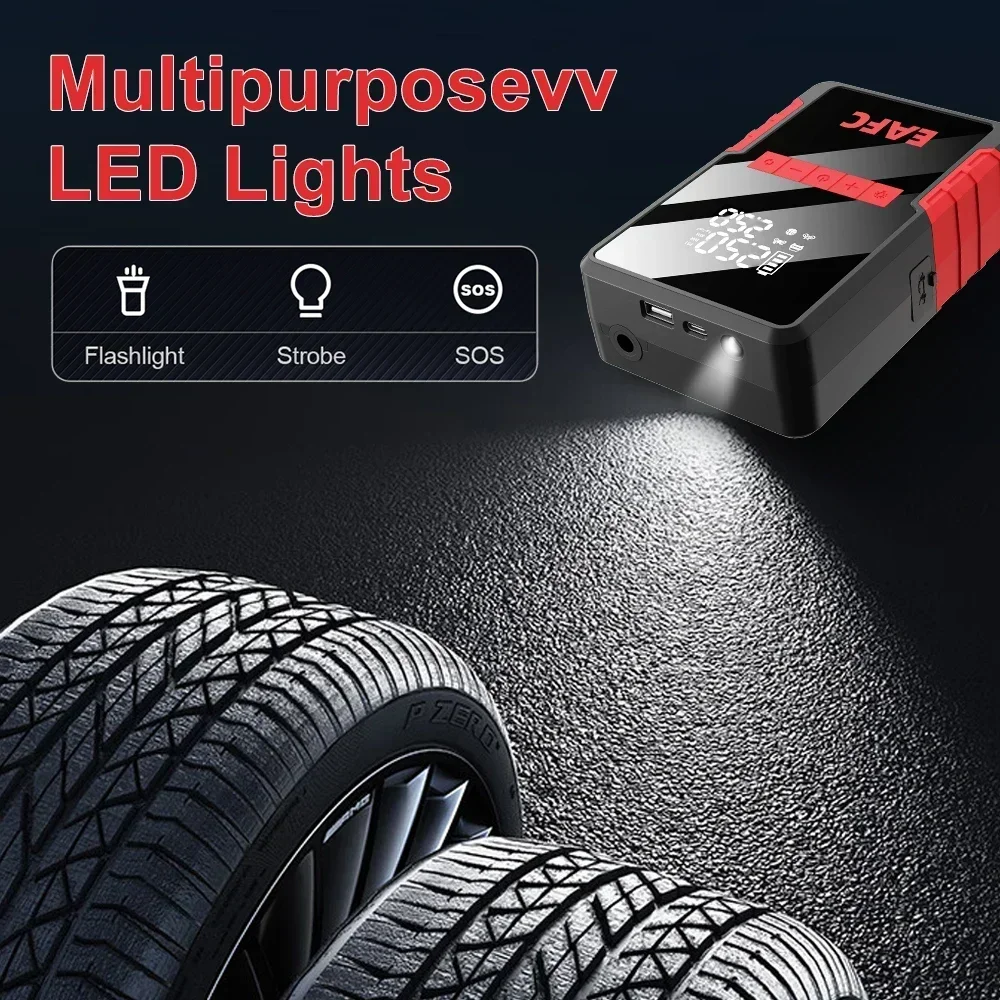 1200A Car Jump Starter Air Pump Multi-Function 4In1 Air Compressor Power Bank Battery Starter Starting Auto Tyre Inflator car jump starter jump starter