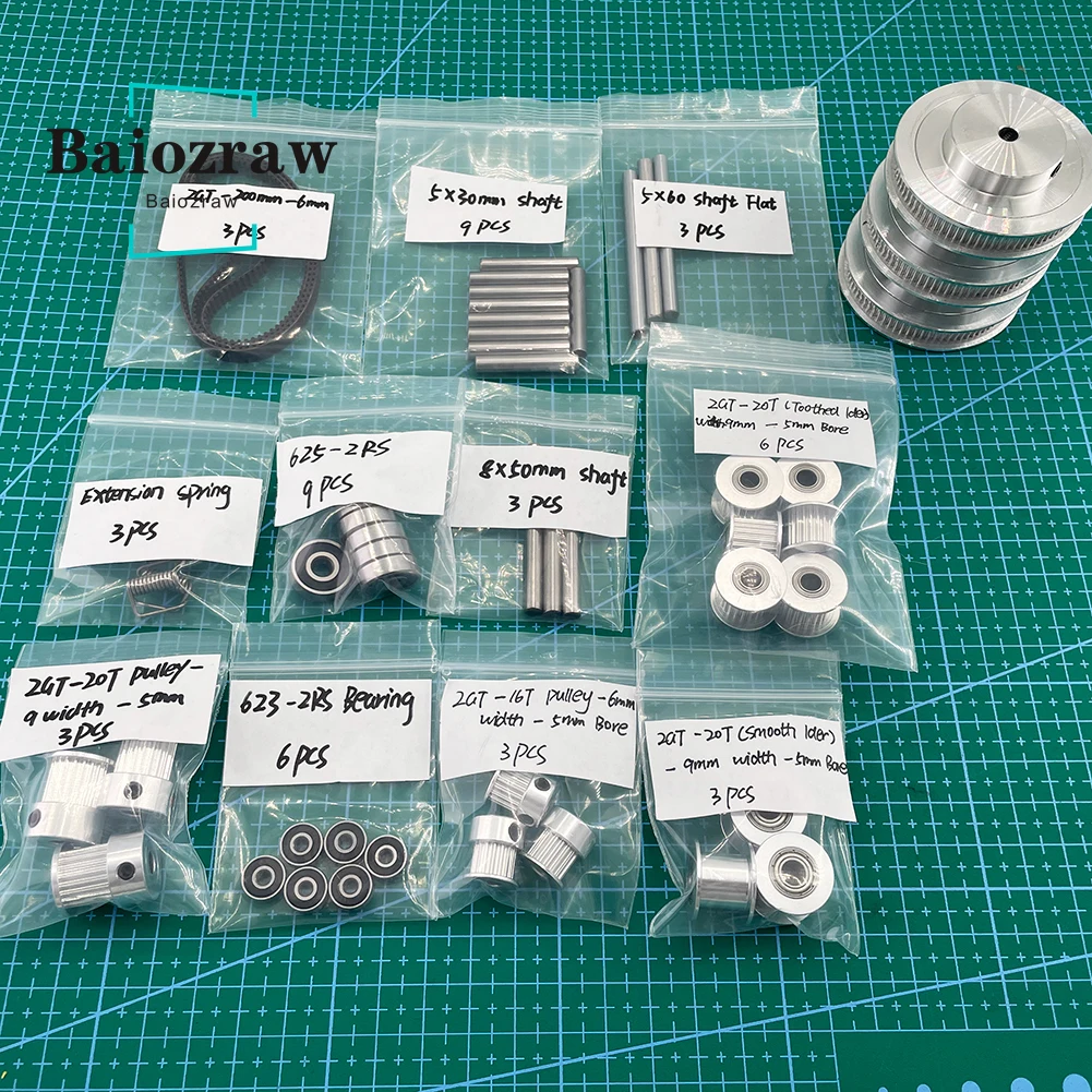 Baiozraw-gasherbrum Anexo k3 Impressora 3d Portões 2002gt6 2gt Polia Moer Eixo Plano 5x60 mm 625-2rs Rolamento z Motion Belt Kit - Imagem 4