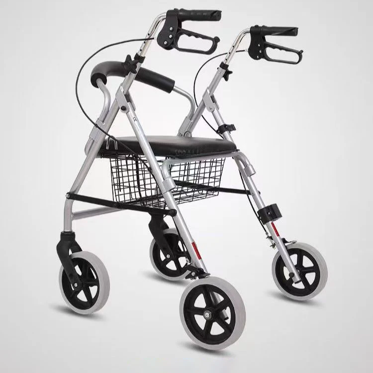 Aluminum Alloy Elderly Walking Aids Assisted Walking Assistance Vehicle Wheeled Adult Handcart Rollator
