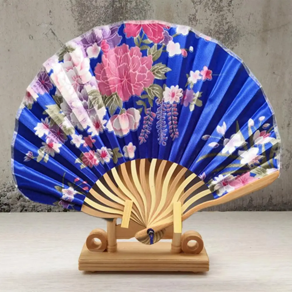 

Floral Print Kimono Shell Fan with Tassel Round Japanese Fan Photography Props Wedding Party Hand Fan Dance Fan Art Craft Fan