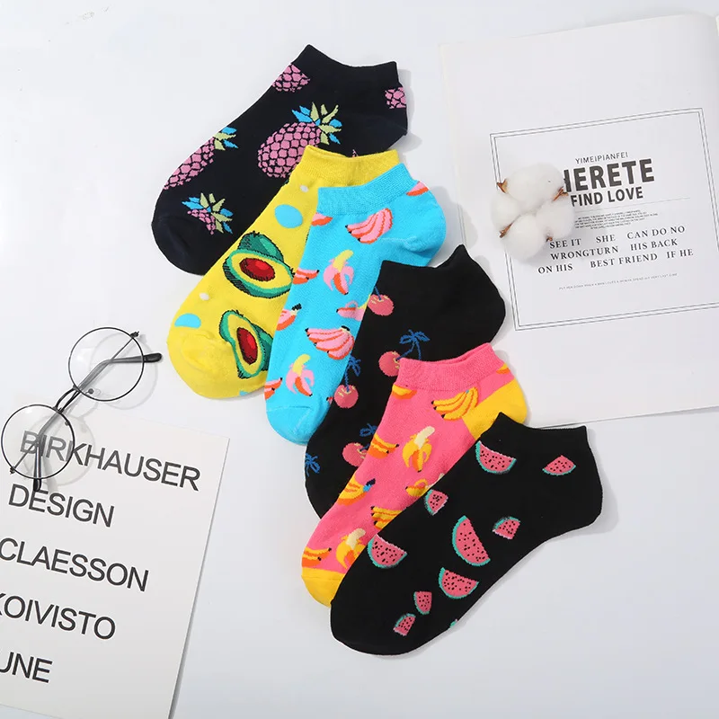 Men's Novelty High-Quality Geometric Fruit and Sushi Patterned Fashion Socks