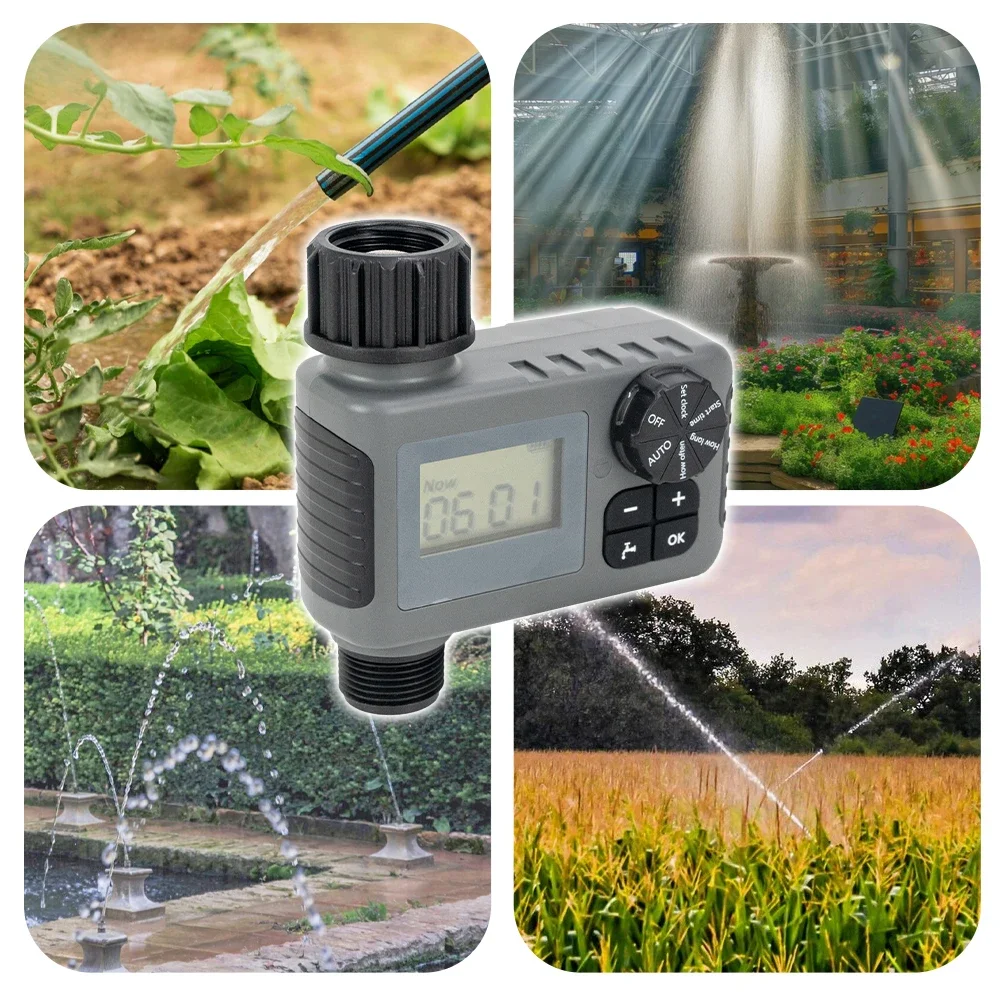 Smart Outdoor Automatic Watering System Adjustable Timer LCD Display IP55 Rated for Garden Lawn & Greenhouse Precise Irrigation
