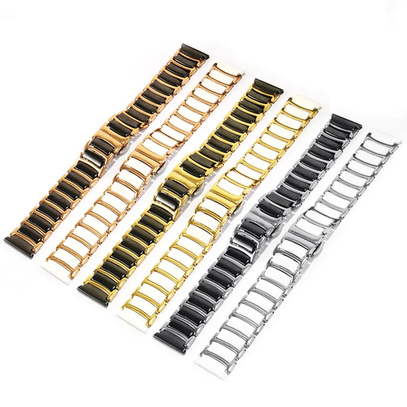 Elegant Stainless Steel Ceramic Watch Strap