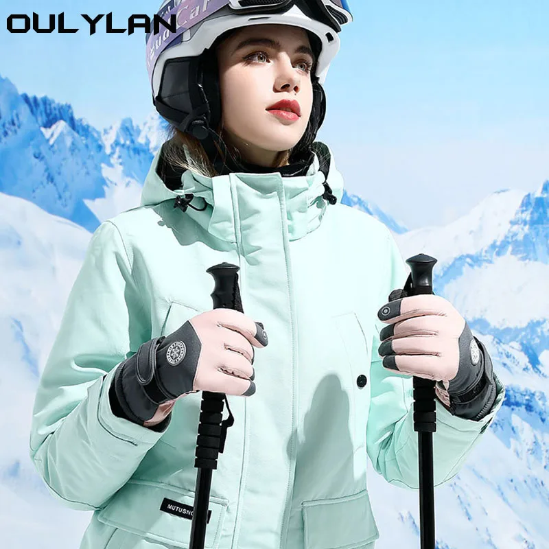 

Winter Skiing Gloves for Men Women Outdoor Riding Windproof Waterproof Plush Insulation Anti Slip Warm Touch Screen Glove