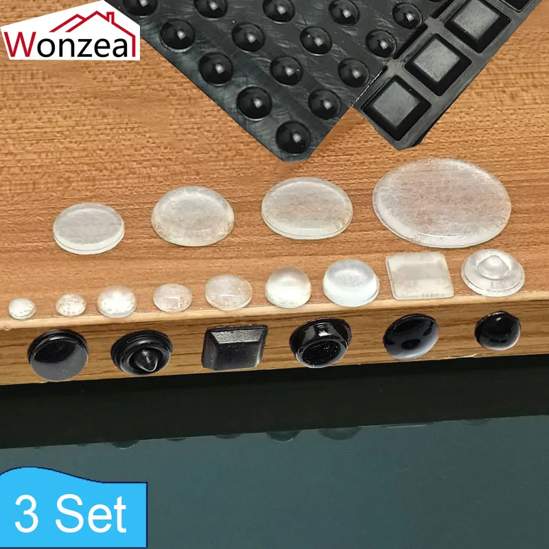 Anti Collision Particle Silicon Rubber Kitchen Cabinet Door Pad Self-Adhesive Bumper Stop Damper Cushion Door Stopper Hardware