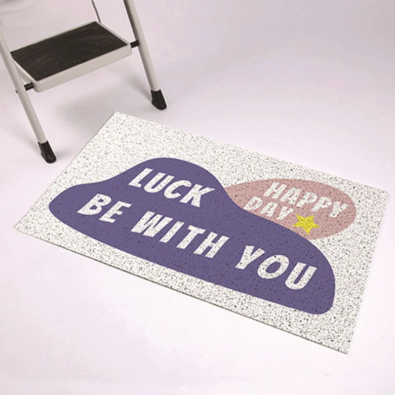 Dopamine Colors PVC Welcome Entrance Doormat Anti-slip Floor Mat for Entry Porch Hallway Entryway Home Decor Dust Removal Carpet