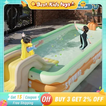 1.8/2.06/3M Grande Famiglia Piscina Gonfiabile Per Bambini Giocattoli Telaio Piscine Giardino All'aperto Gioco D'acqua Per Bambini Pieghevole Rimovibile Piscina 1