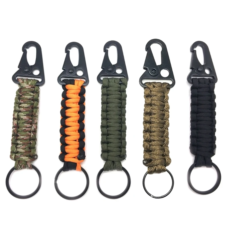 

Multi-purpose Paracord Carabiner Keychain with Clip for Men Women Hiking Fishing