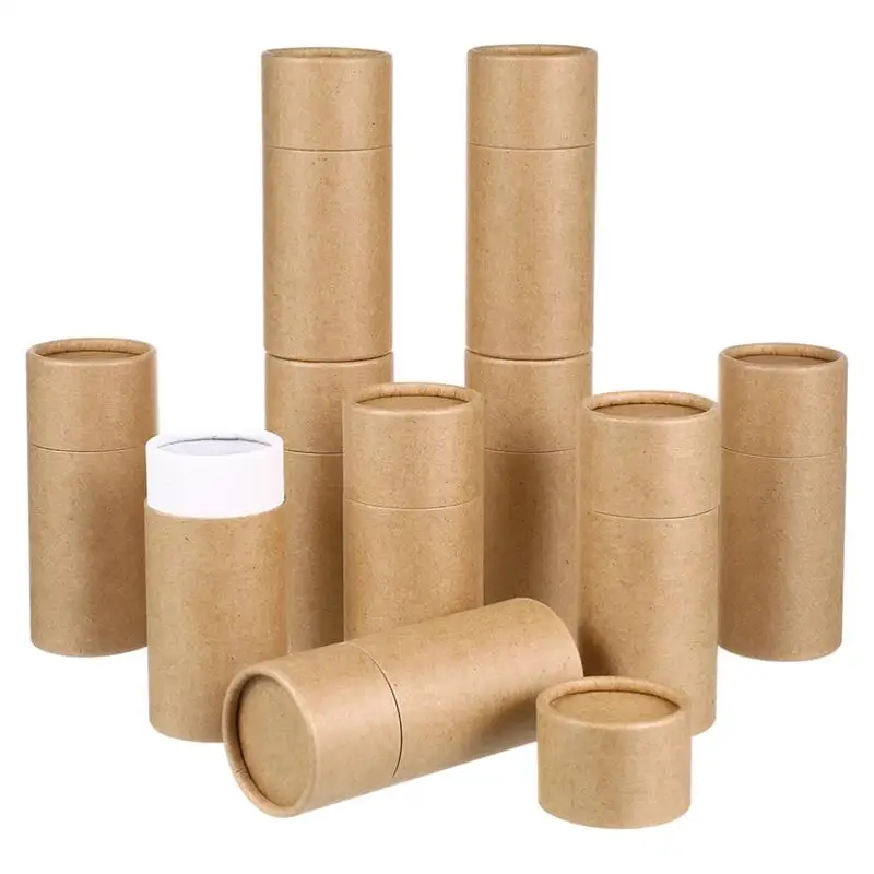 Kraft Paper Cylinder Tubes with Lids – Round Storage Jars for Tea, Coffee, Spices, Cand... - SKU KPC09092 - UGI Packaging