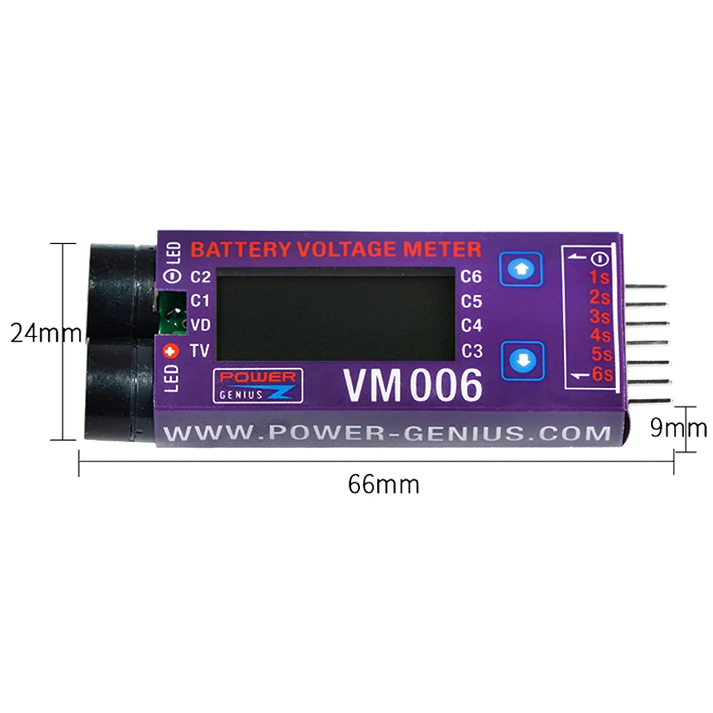 RC Battery Voltage Meter 1pcs Voltage Meter VM006 1-6S LiPo Battery Accurate Battery Voltage Meter LCD Liquid Crystal Display Alarm RC