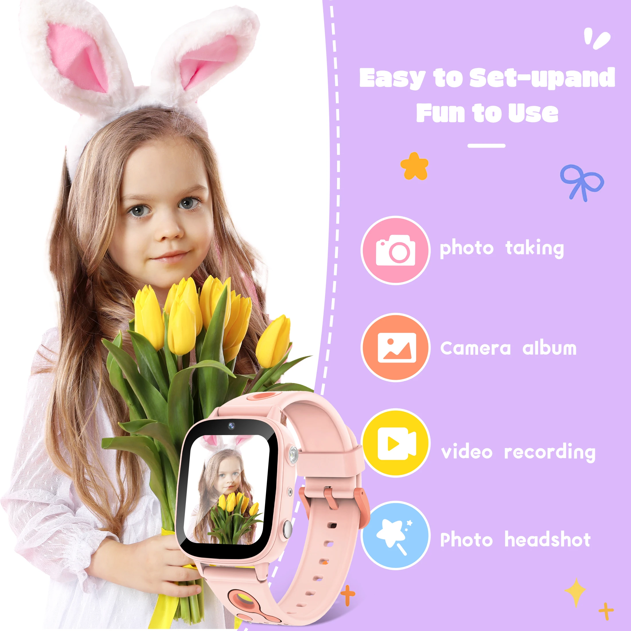 2025 New Kids Toy Game Watch HD Touch Screen Camera 26 Games Sleep Monitoring Alarm Clock Calculator Birthday Gift Boy Girl 4