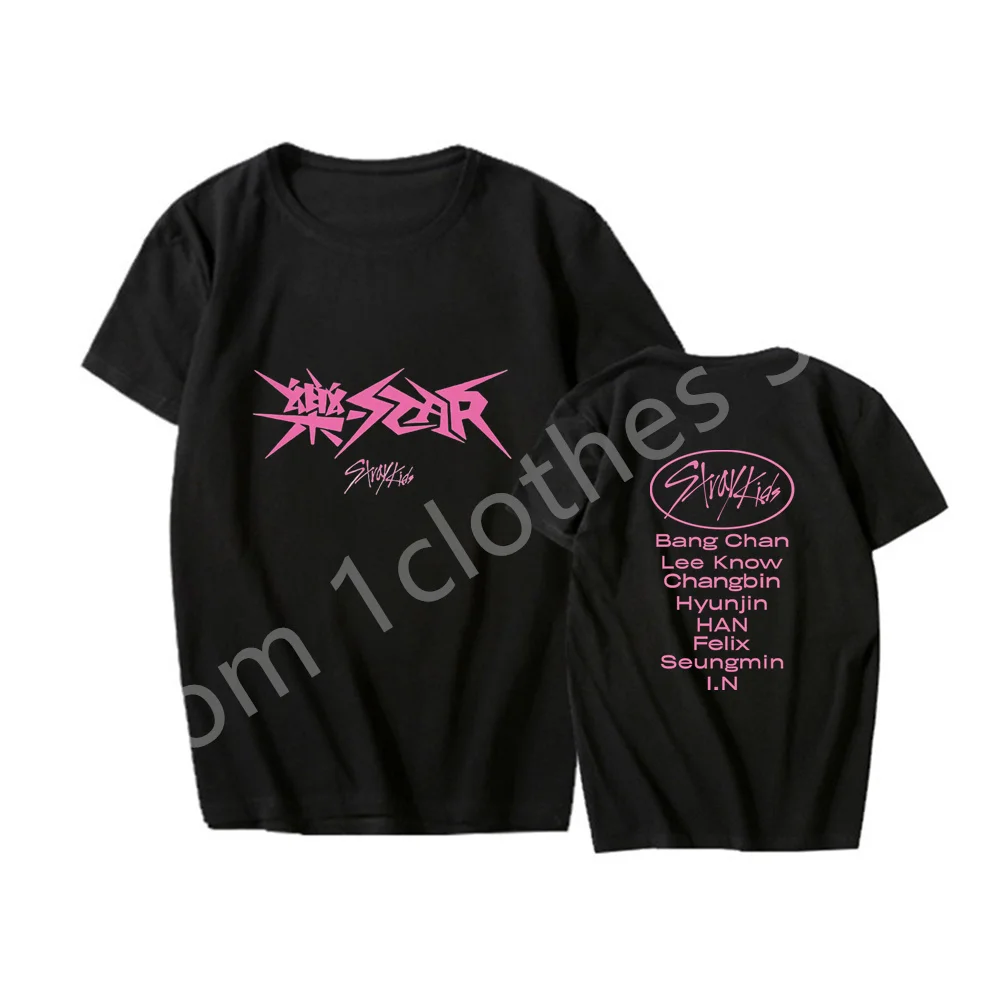 

Straykids Rock Star t shirts Stray kids new Ablum Rock-Star T-shirt Hyunjin Felix Name Printing Heavy 100% Cotton Tees Unisex