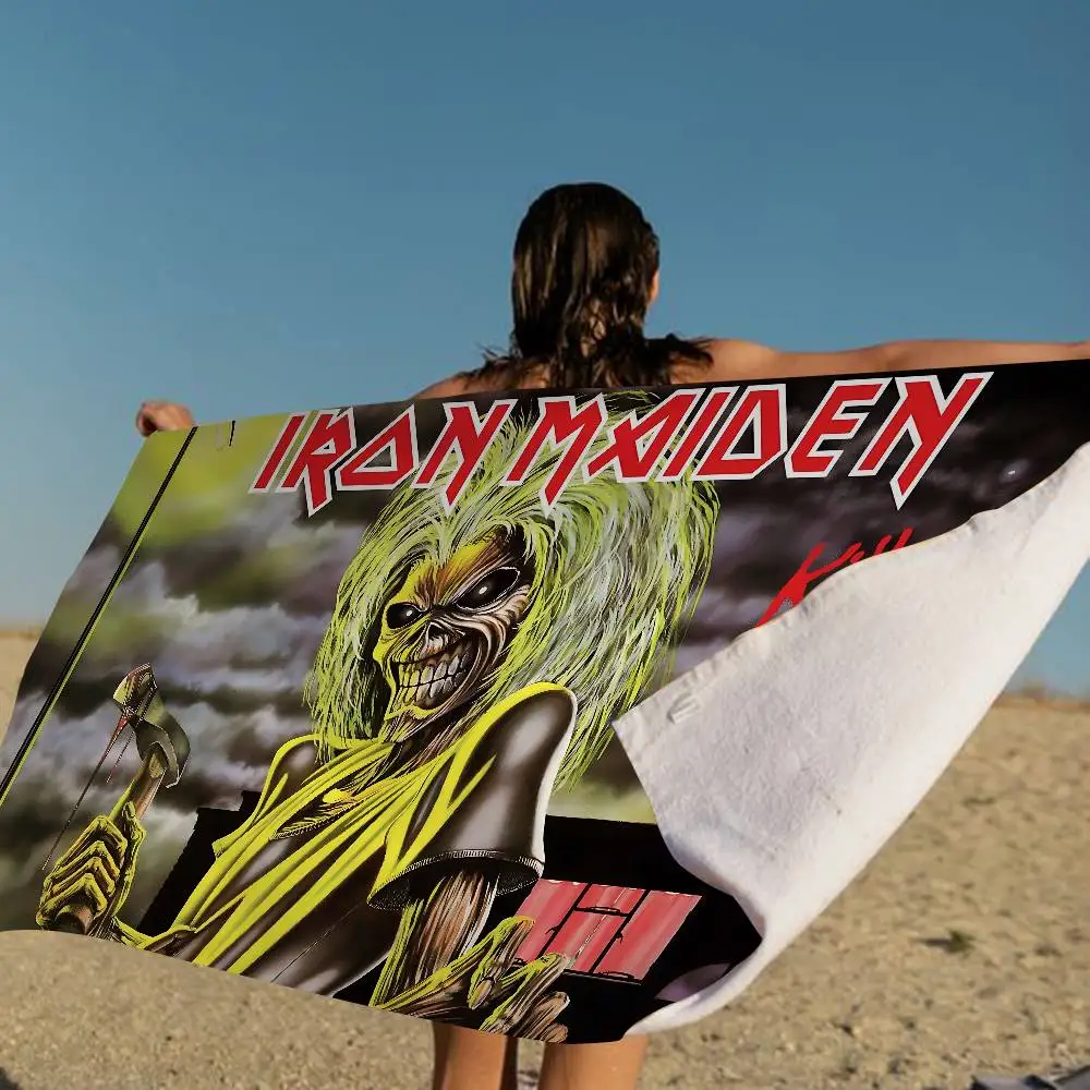 Classic Metal Band I-Iron M-Maidens Microfiber Beach Towel Absorbent Quick Dry Soft Yoga Swimming Resort Mountain Towel