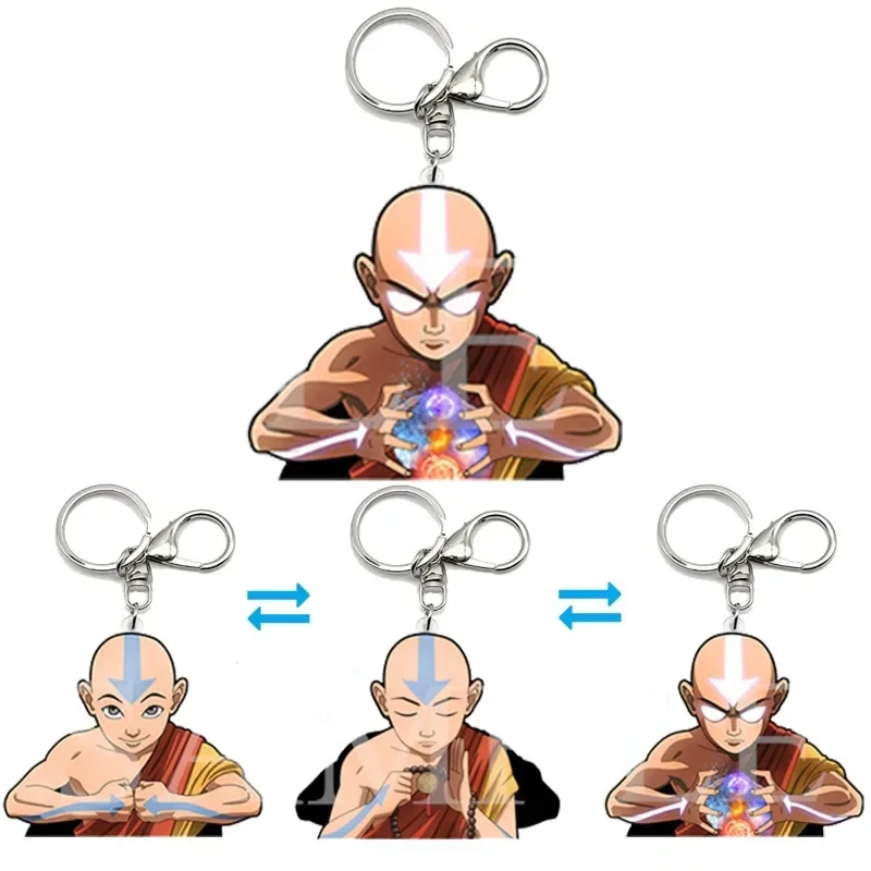

Anime Avatar The Last Airbender Aang Anime Acrylic Motion Key Chains Car Keyring Bag Pendant Peripheral Gift Creative Ornaments