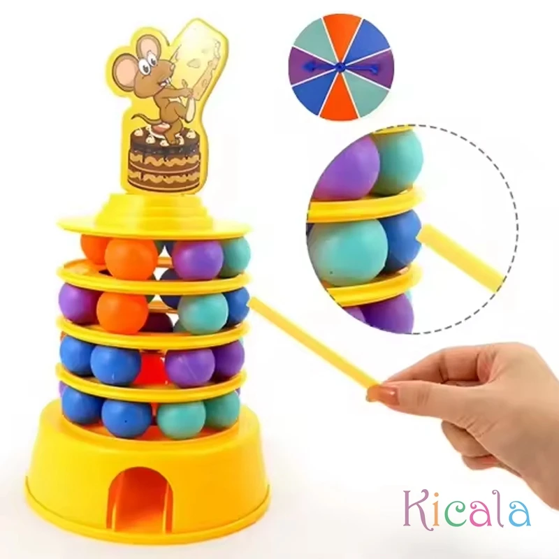Balance Tower Game Stacking Game For Toddlers 4-8 Mouse Play Cheese Arch Tower Stacking Board Game Tilting Tower Toy Party Game 5