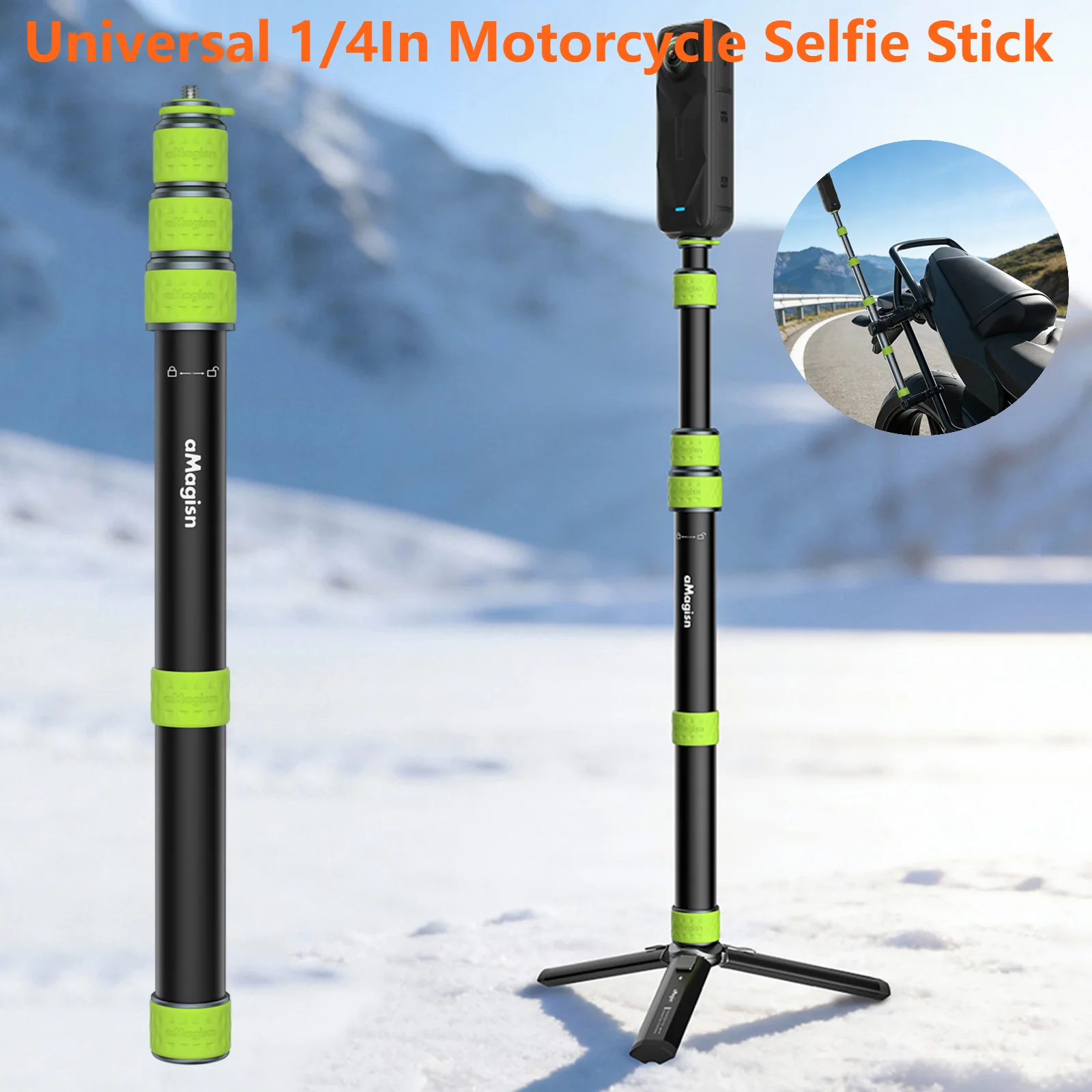 Perche selfie pour guidon de moto pour caméra action_voghion.com