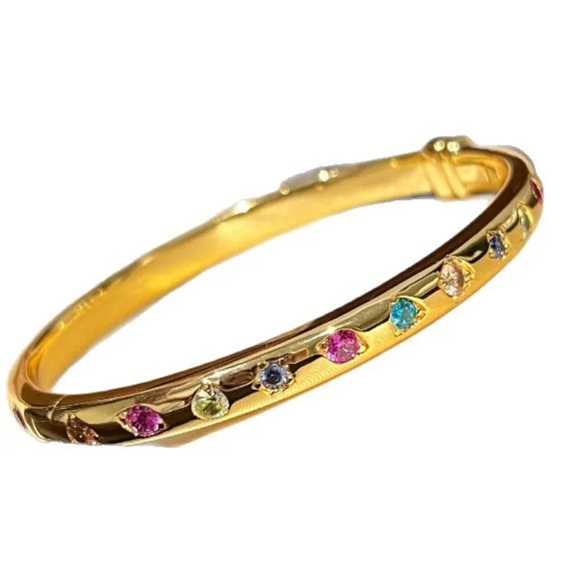 Fashion gloss inlaid colorful diamonds bracelets for women simple and charms bracelet party fine jewelry - 6