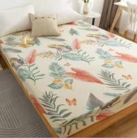 3pcs/Set 100% Cotton Bed Sheet With Elastic Flower Bed Fitted Sheet + 2pc Pillowcases Twin Full Queen King Cal-King Size B97 3