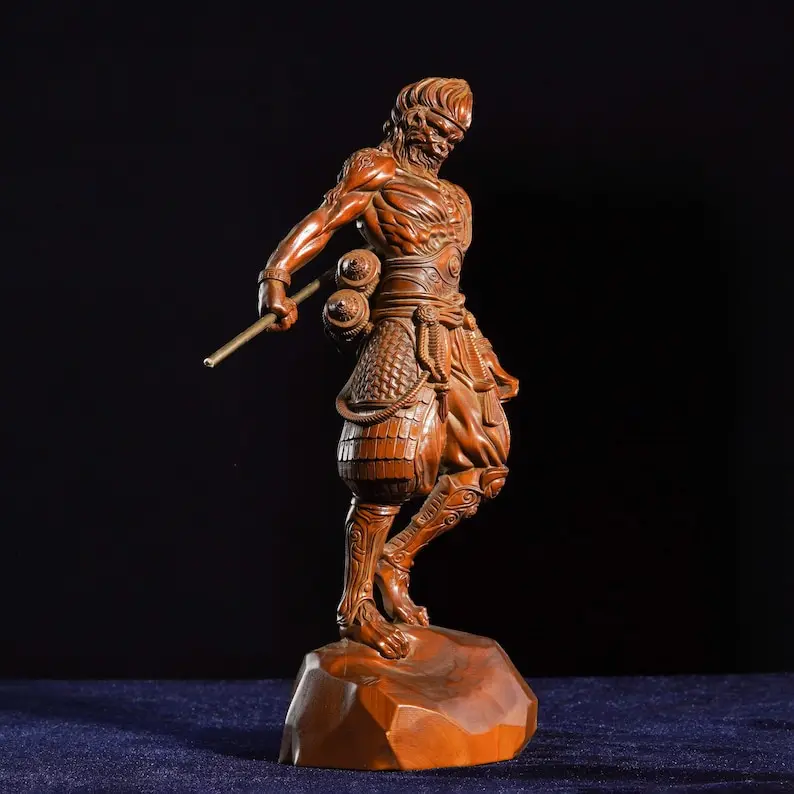 

Retro Fire Monkey King Sun Wukong - Wood Carving Statue