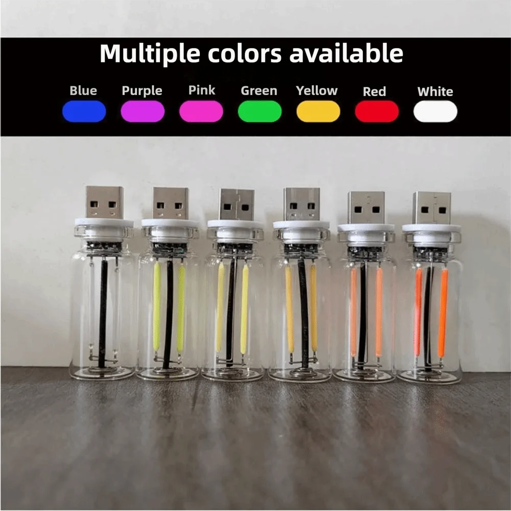 2Pcs 유리 소재 LED 필라멘트 유리 전구 터치 컨트롤 필라멘트 유리 터치 디밍 전구 눈 보호 USB LED 전구