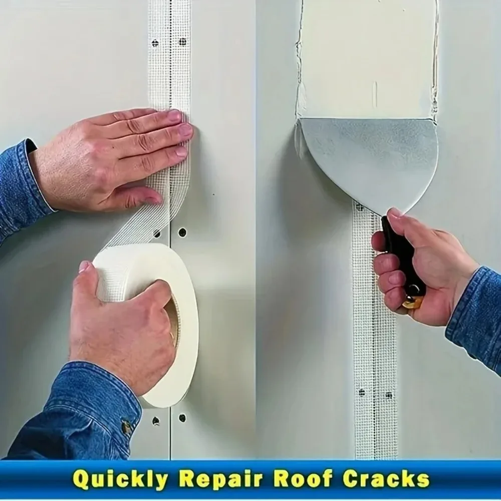 Glass Fiber Self-Adhesive Wall Crack Repair and Decorative Seam Tape - 30M Roll