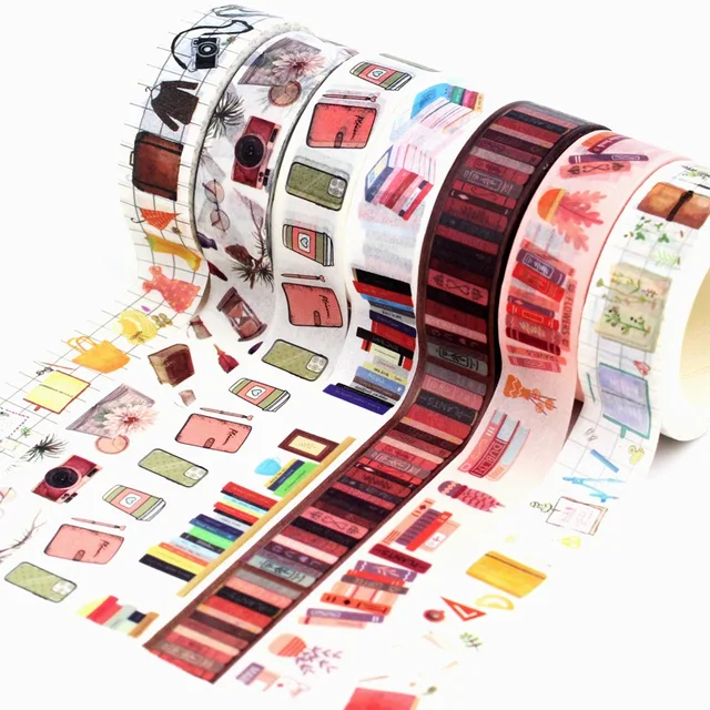 1PC 10M Deco Books Makeups Paper Washi Tape Set for Planner Scrapbooking  Adhesive Masking Tape Kawaii Papeleria School Supplies - AliExpress