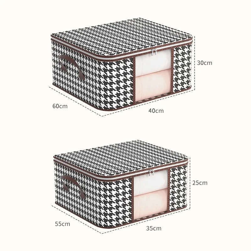 50/75L Large Capacity Clothes Quilt Storage Bag Non-woven Fabric Closet Organizer Dust-proof Moisture-proof Household Packaging 6
