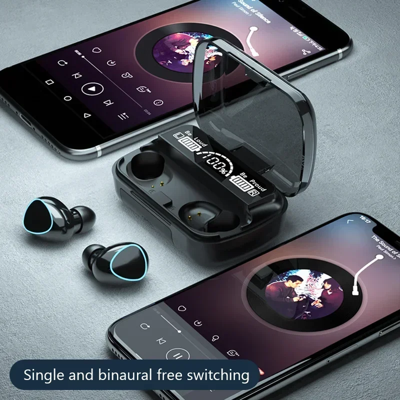 

Headphones with Mic Earbuds 3000Mah Charger Box LED Display Fone TWS NEW M10 Wireless Bluetooth Headset 5.3 Earphones Bluetooth